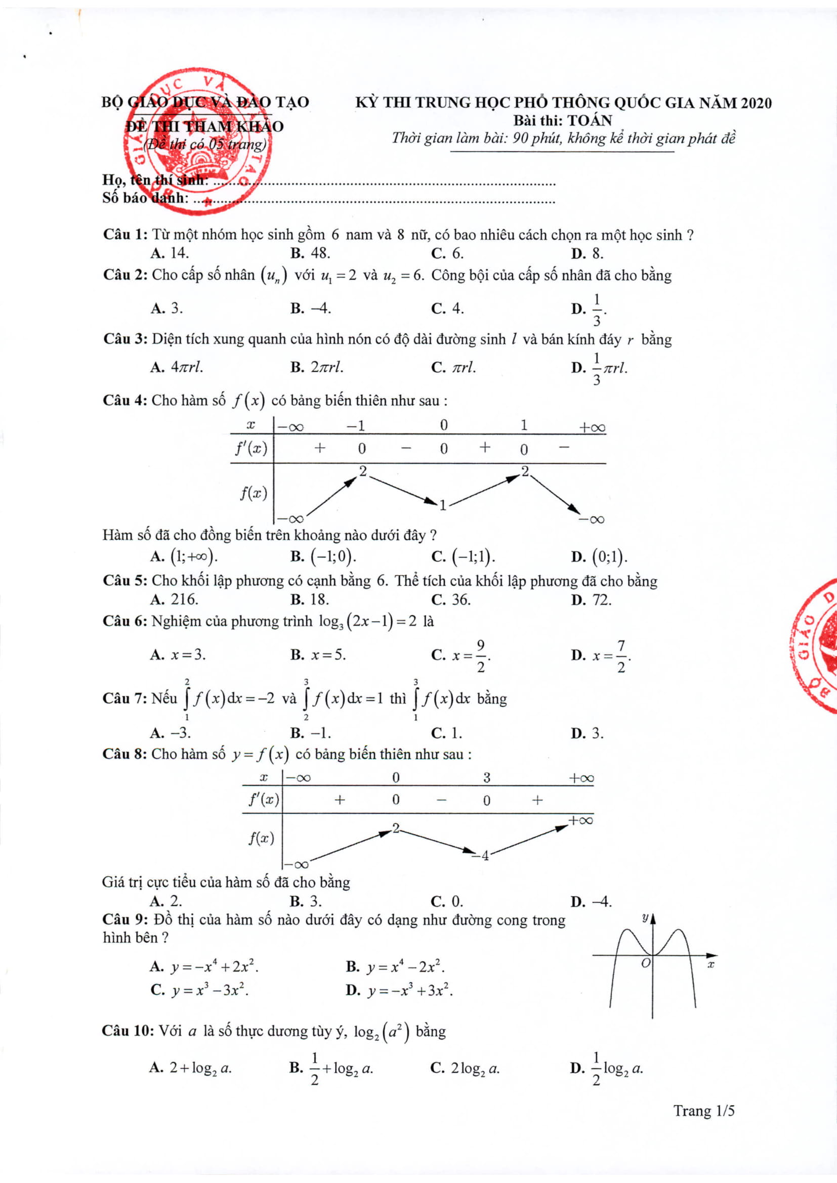 Đề thi ĐH các môn của BGD&ĐT từ năm 2002 đến 2019