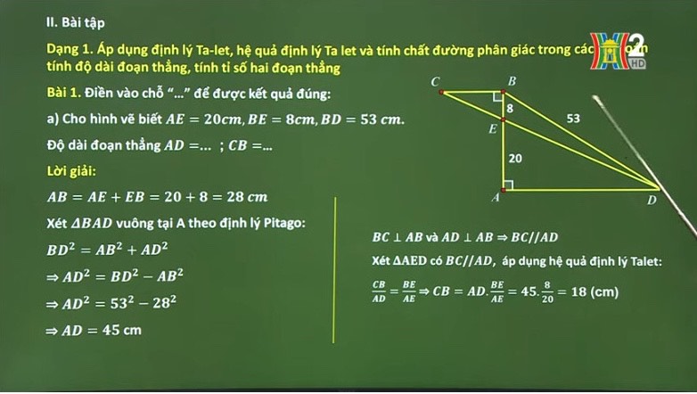 CHUYÊN ĐỀ: ÔN TẬP ĐỊNH LÝ TALET VÀ TÍNH CHẤT ĐƯỜNG PHÂN GIÁC